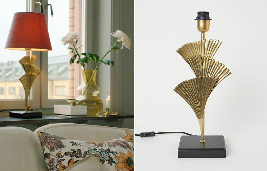 bordslampa i guld från H&M Home på rea