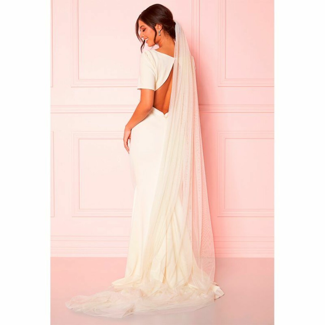 Lång slöja off white