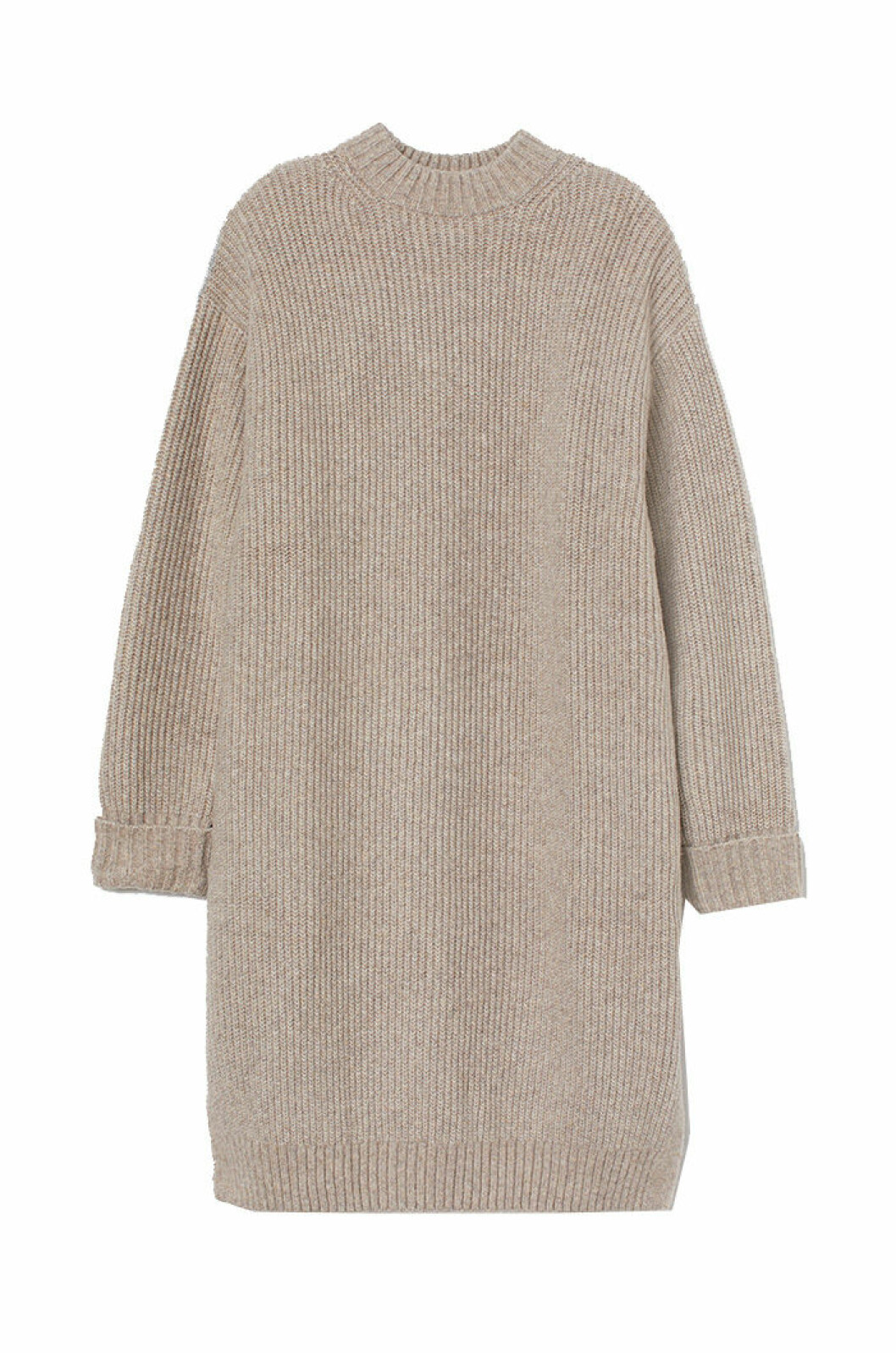 beige-stickad-klanning-h&m