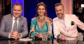 <em>Tony Irving tillsammans med övriga medlemmar i "Let's dance"-juryn, Dermot Clemenger och Ann Wilson</em>. Foto: IBL-AOP