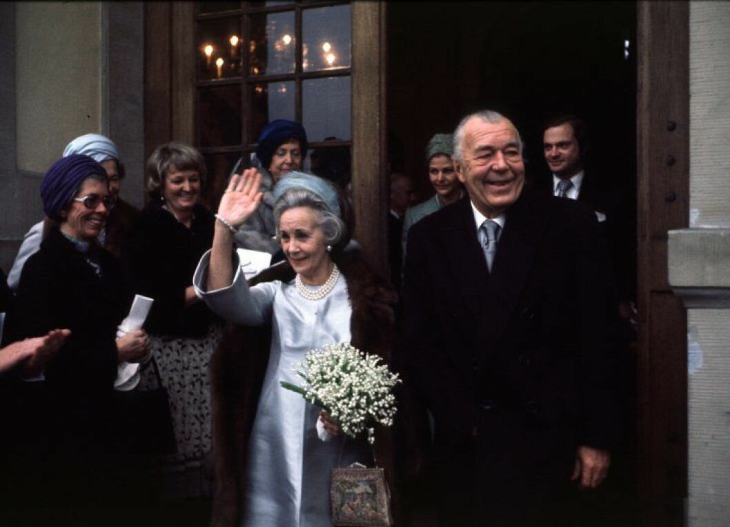 Prins Bertil och prinsessan Lilian, bröllop 1976. 