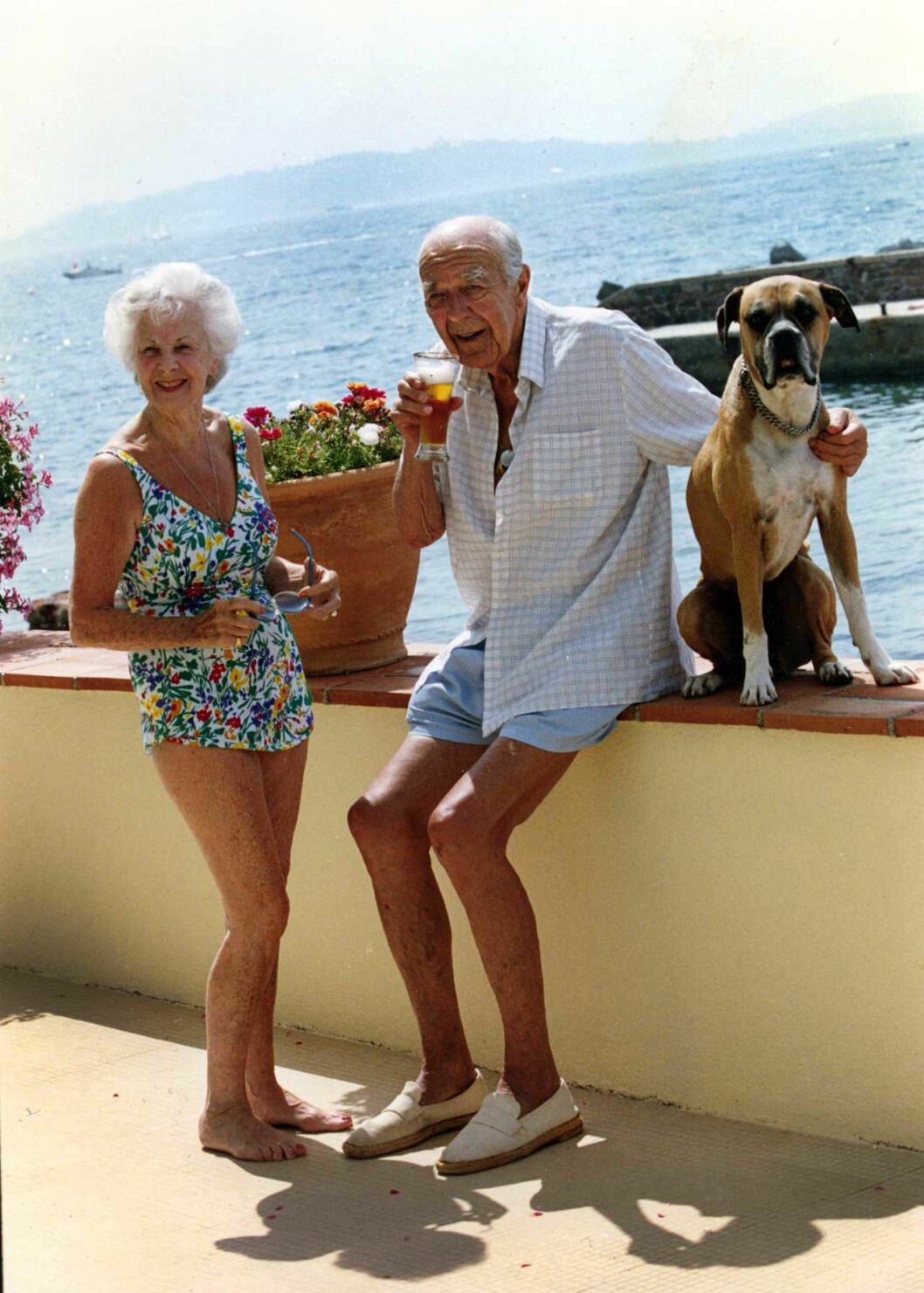 Prinsessan Lilian och prins Bertil i Villa Mirage, 1991.