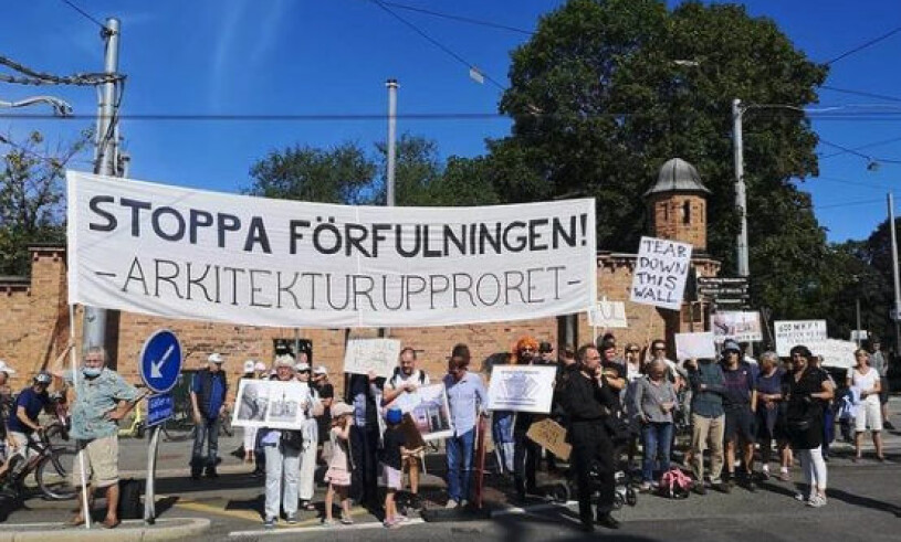 Demonstrationen på Djurgården tidigare i dag. Protester Nya Liljevalchs