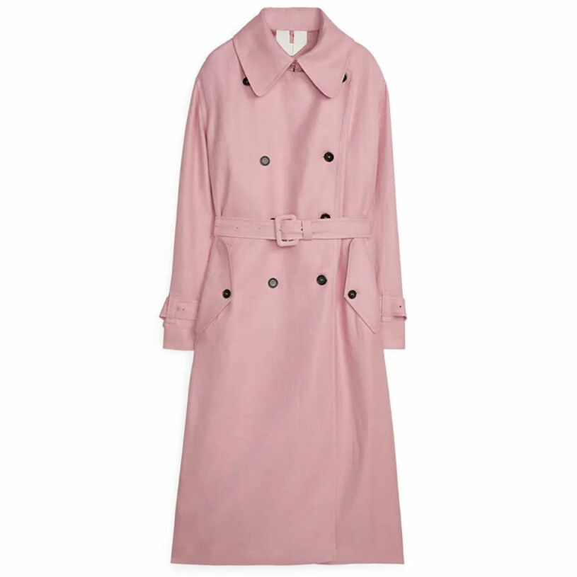 ljusrosa trenchcoat arket