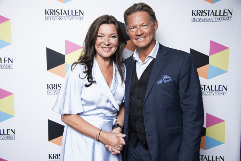 Lotta Engberg och Mikael Sandström på Kristallen-galan