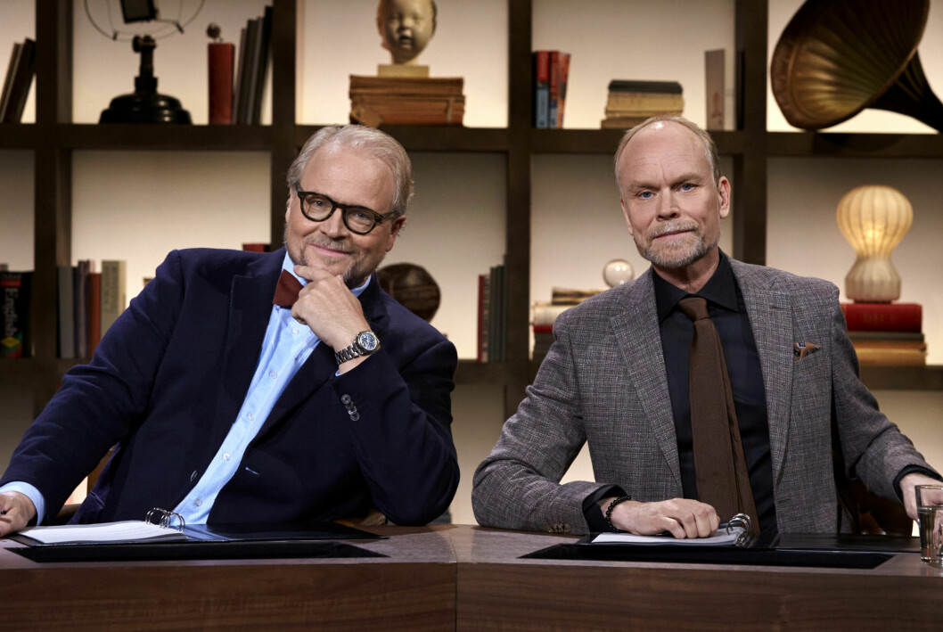 Även dessa veteraner råkar ut för snedsteg ibland. Fredrik Lindström och Kristian Luuk i På spåret