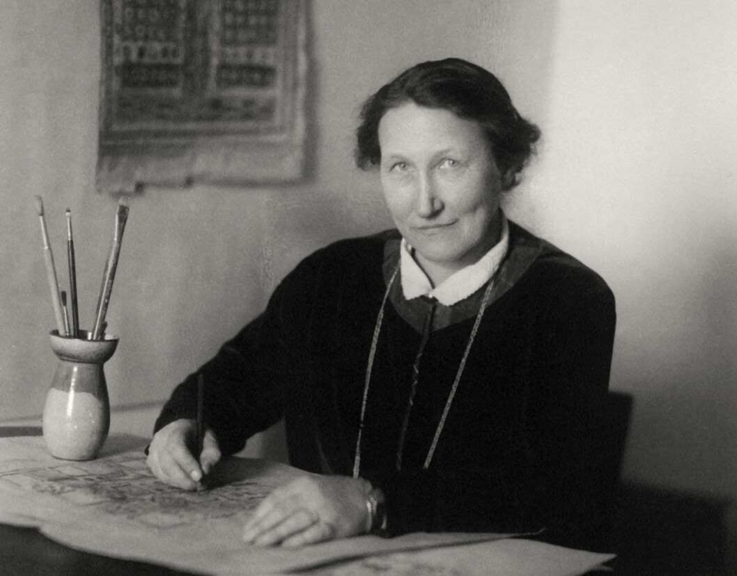 Textilkonstnären Märta Måås-Fjetterström (1873-1941). Textilkonstnären Märta Måås-Fjetterström, vars mattor just nu kan ses på Stockholms slott.