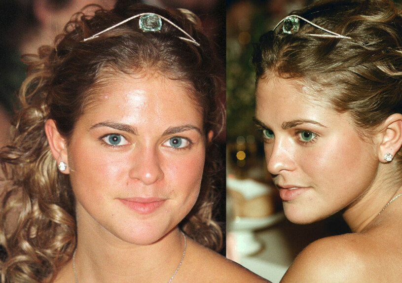 Det lilla diademet med den stora akvamarinen. Så vackert och så ovanligt. Prinsessan Madelene i sin första tiara