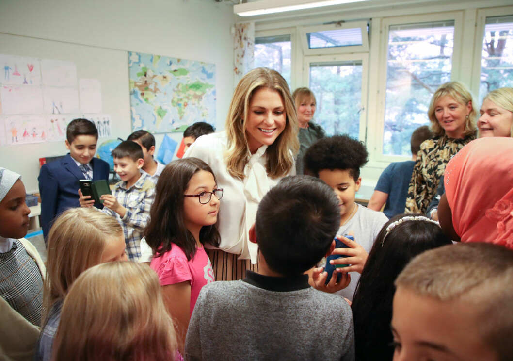 Efter besöket på Bokmässan 2019 - prinsessan Madeleine på Talldungeskolan i Göteborg.