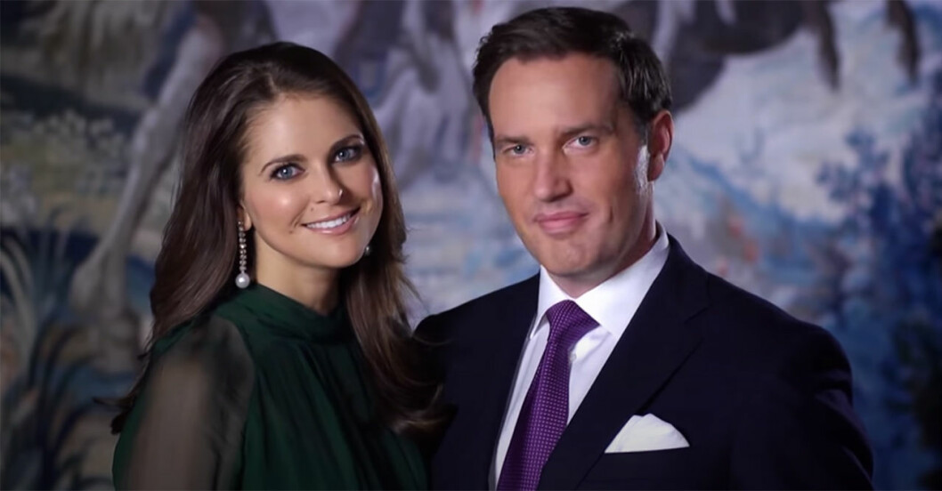 Madeleine och Chris när de avslöjade sin förlovning.
