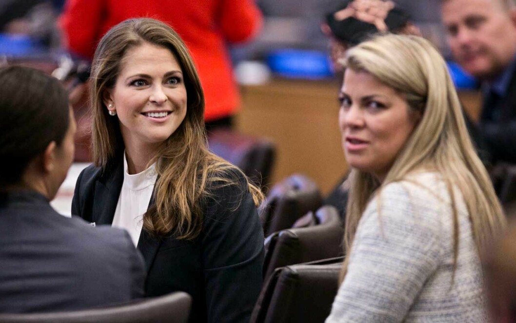 Prinsessan Madeleine tillsammans med Karini Gustafson-Teixeira. Prinsessan Madeleine och Karini Gustafson-Teixeira i New York.