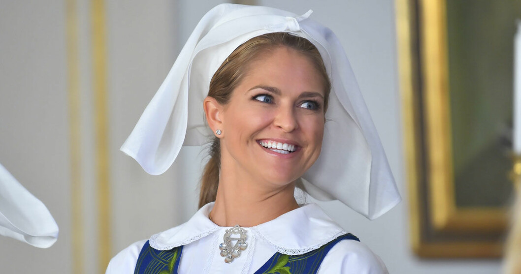 Prinsessan Madeleine under mottagningen på slottet. Prinsessan Madeleine under mottagningen på slottet.