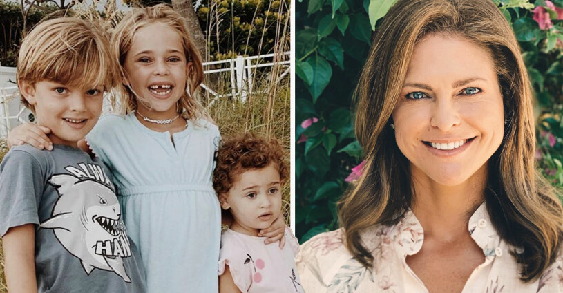 Chris kungliga familj: Prinsessan Madeleine och barnen Prins Nicolas, prinsessan Leonore och prinsessan Adrienne. Prinsessan Madeleine Barnen Prins Nicolas Prinsessan Leonore Prinsessan Adrienne