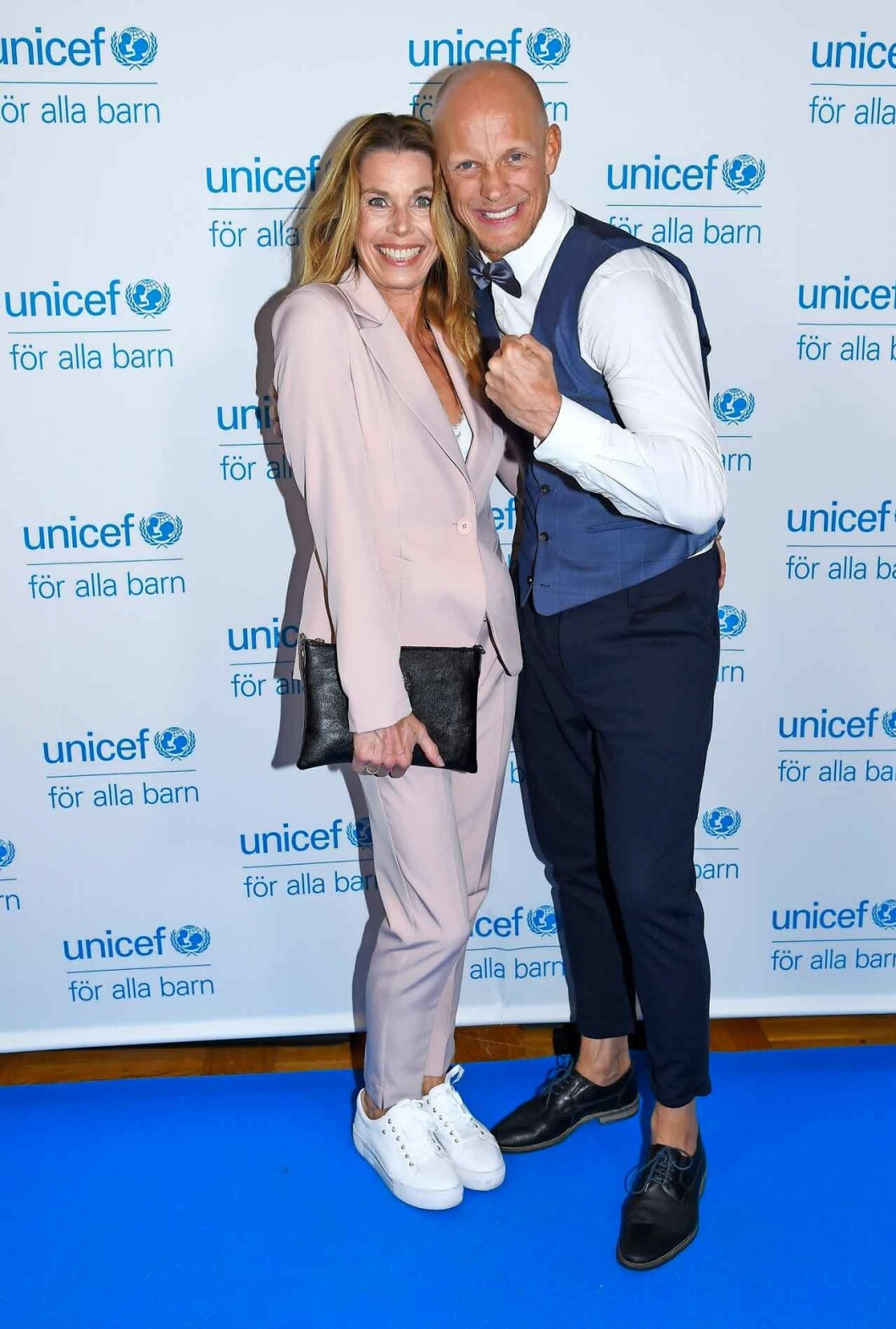 Magdalena Forsberg och Tobias Karlsson såg fram emot en viktig och rolig kväll.