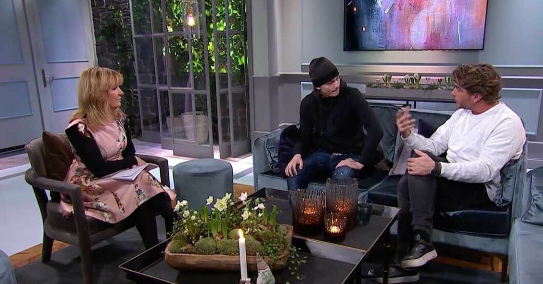 Malous program med artisten Greekazo blev allt annat än lyckat. Foto: TV4 Malou, Greekazo och Anders Öfvergård