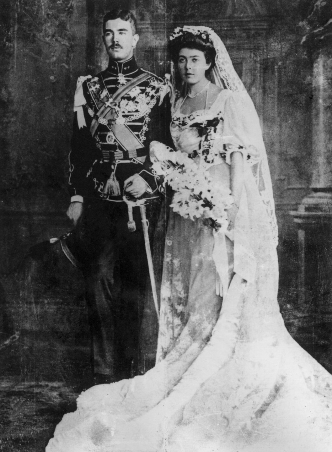Margareta vid bröllopet med Gustaf VI Adolf, 1905. Margareta