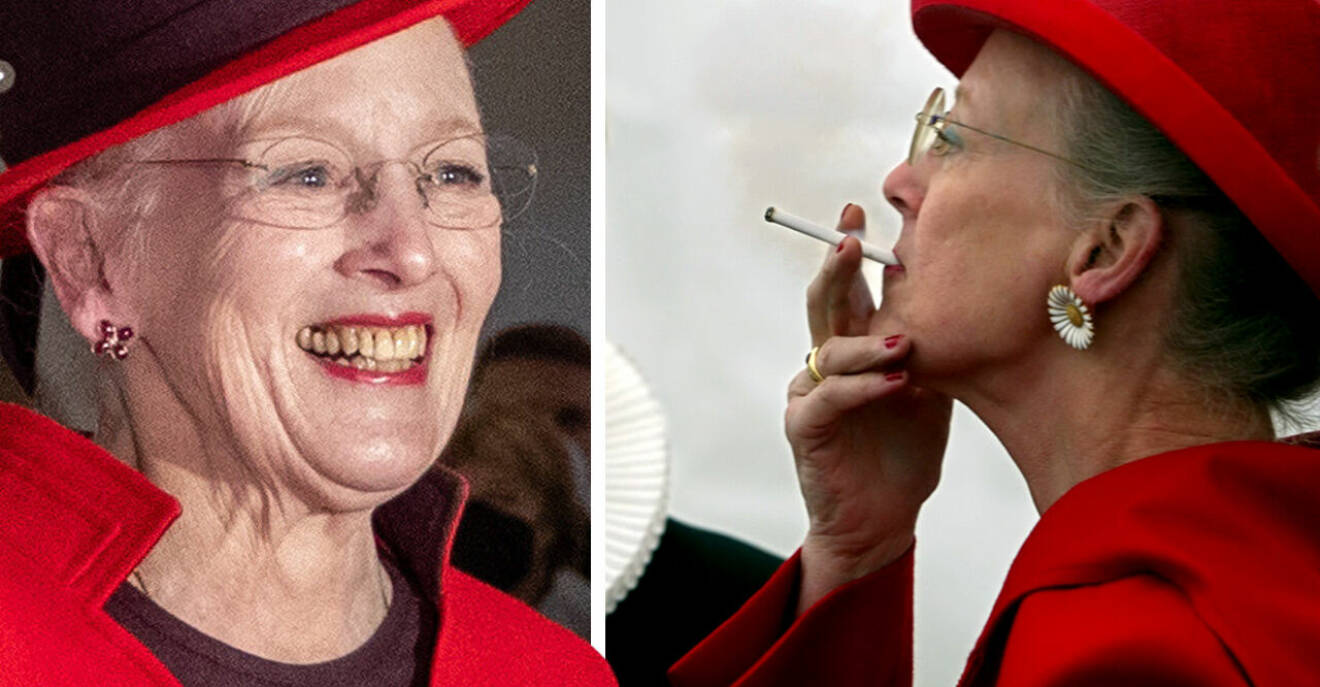 Drottning Margrethe röker cigaretter utan filter