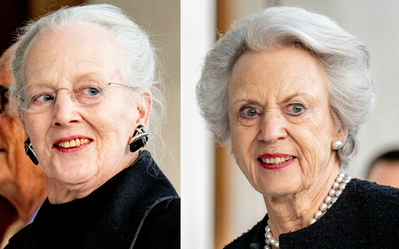 Drottning Margrethe och prinsessan Benedikte på plats i Aten för att stötta sin syster drottning Anne-Marie i sorgen. Drottning Margrethe och prinsessan Benedikte vid kung Konstantins begravning i Aten