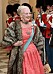 Drottning Margrethe vid galamiddagen på Christiansborg Slot i Köpenhamn.