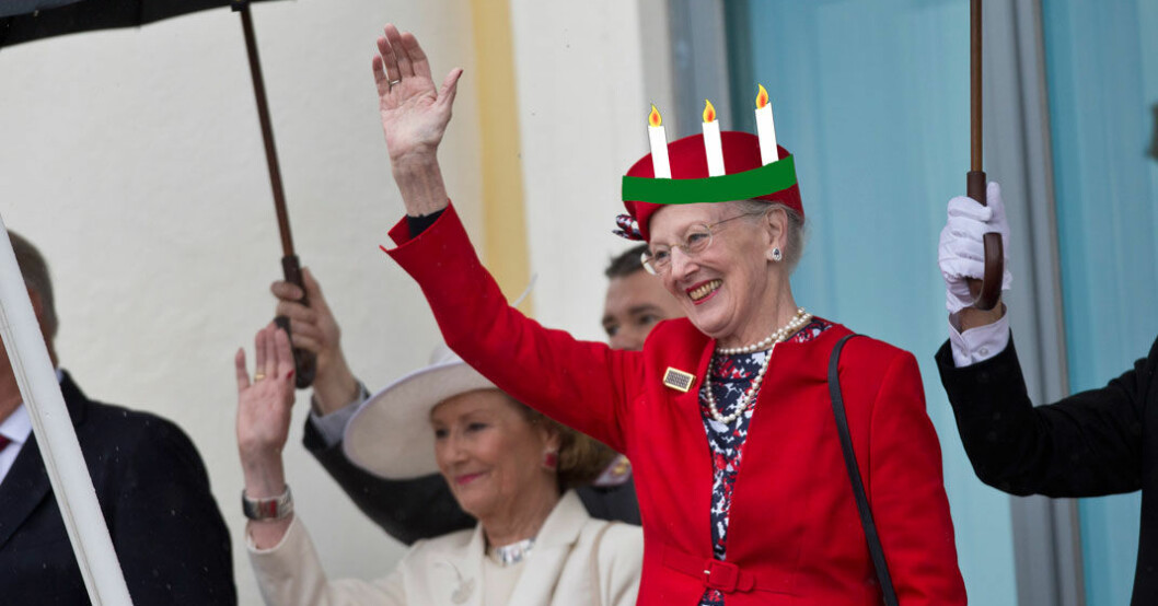 Se unika bilden! Drottning Margrethe utklädd till Lucia