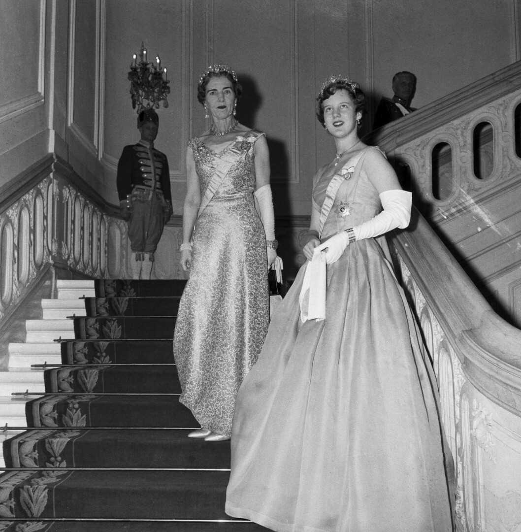 Margrethe och drottning Ingrid, januari 1959.