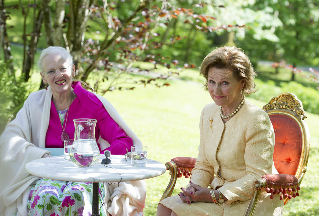 Drottning Margrethe och drottning Sonja