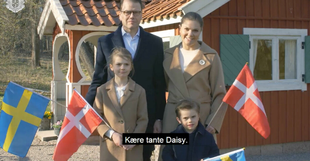 Kronprinsessan Victoria Daniel Estelle och Oscar grattar drottning Margrethe