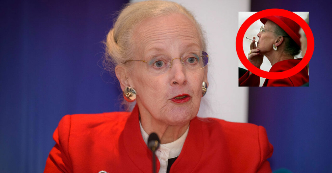 Drottning Margrethe har rökt i sex decennier. Drottning Margrethe har rökt i sex decennier.