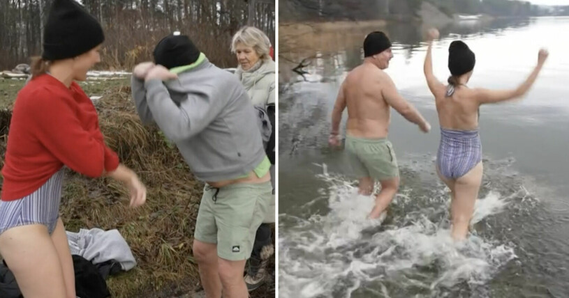 Maria och hennes pappa är orädda! Kallbadar i december! Maria Forsblom