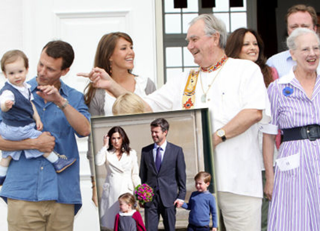 Prinsessan Marie, prins Joachim, prins Henrik, prins Henrik junior, drottning Margrethe, kronprinsessan Mary, kronprins Frederik
