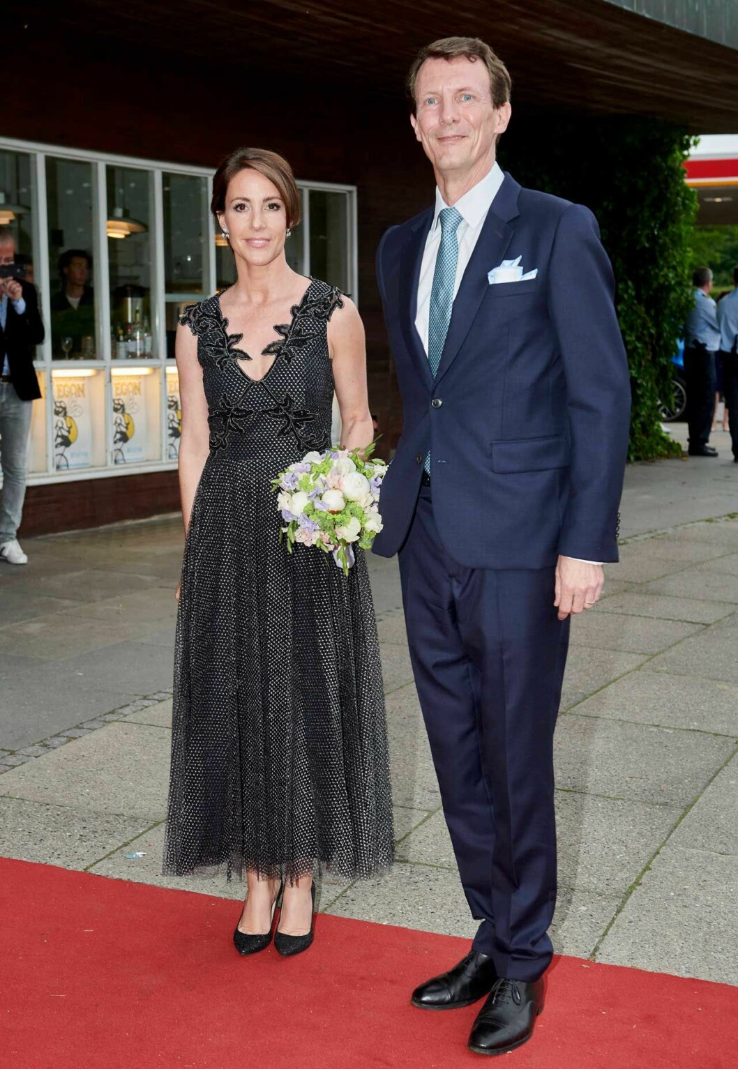Prinsessan Marie och prins Joachim anlände till festen. prinsessan Marie och Joachim