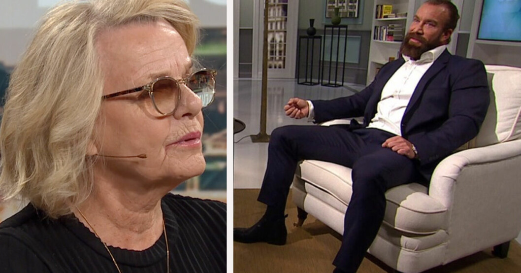 Marie Göranzon uppskattade inte hur Jan Emanuel satt. Marie Göranzon och Jan Emanuel Johansson