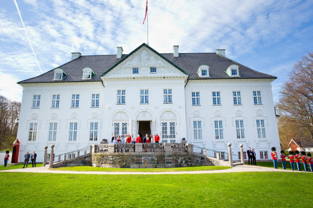 Ingen påsk på Marselisborg, detta coronasmittans år. Marselisborgs slott utanför Aarhus.