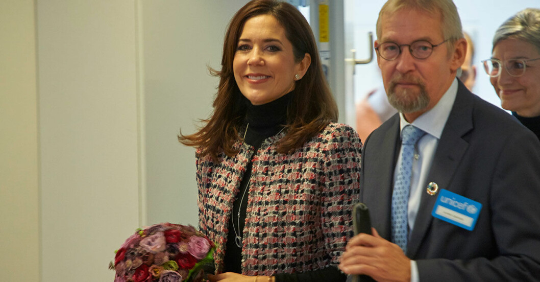 Kronprinsessan Mary under pristagningen.