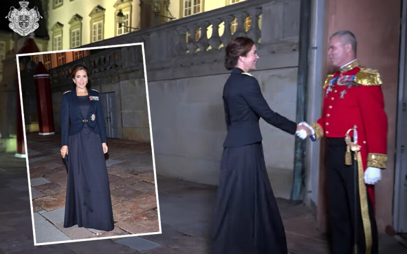 Kronprinsessan Mary på väg till banketten. Kronprinsessan Mary Fredensborgs slott