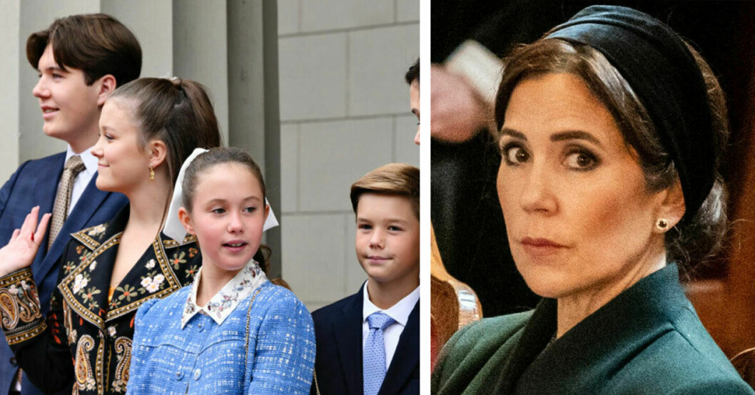 De kungliga barnen har väldigt roligt åt kronprinsessans danska! Kronprinsessan Mary