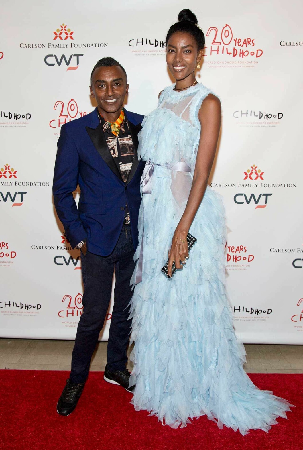 Mästerkocken Marcus Samuelsson med fru Maya Haile. Marcus driver restaurangen Red Rooster i New York. Marcus Samuelsson childhood