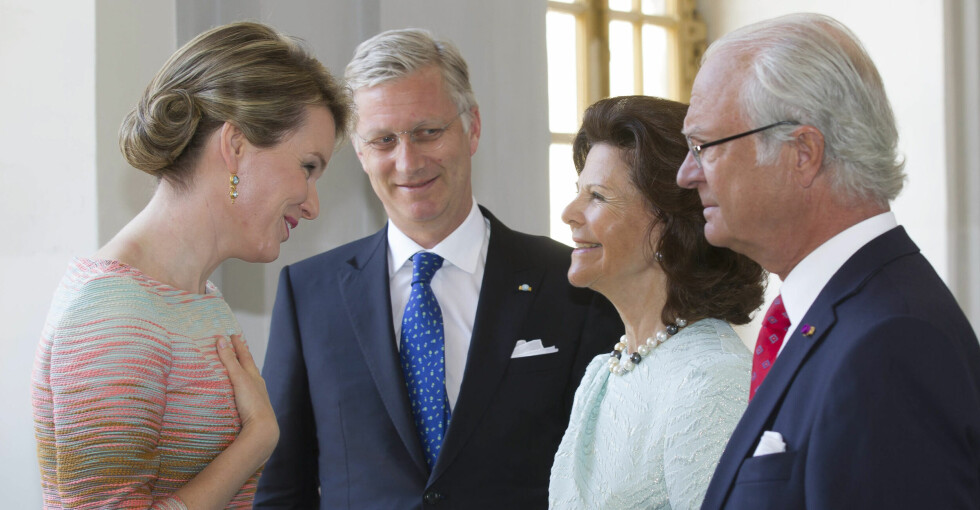 Belgiens kungapar med kungen och drottning Silvia