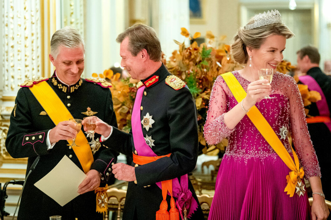 Belgiens kungapar på statsbesök i Luxemburg.