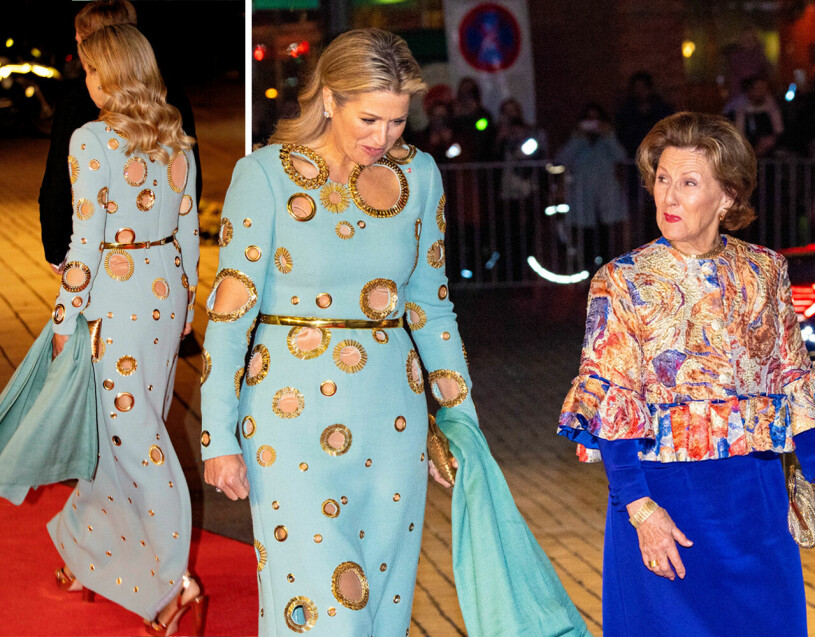 Alla verkade lite tagna av att Máxima faktiskt vågade. Här med drottning Sonja. Drottning Máxima Klänning cutouts Drottning Sonja