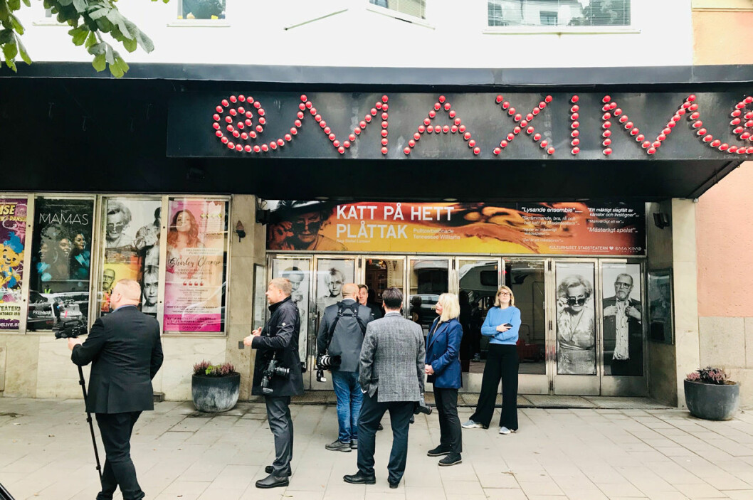 Maximteatern vid Karlaplan i Stockholm. Här låg tidigare Sveriges Radios studio, och det var här som Beatles hade en av sina första spelningar 1963. Maxim Maximteatern Stockholm