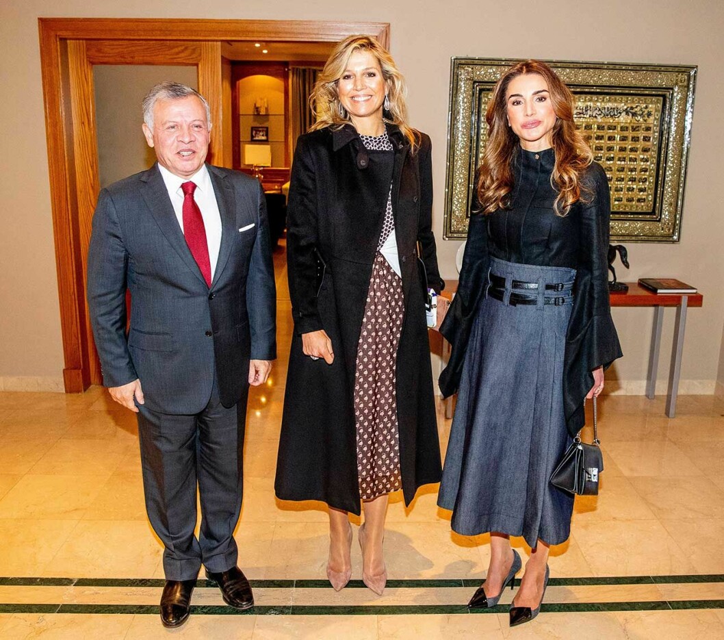 Drottning Maxima med kungaparet av Jordanien. Drottning Maxima med kungaparet av Jordanien.