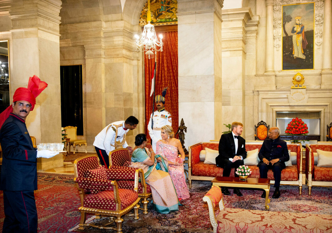 Så här såg det ut tidigare i höstas när kung Willem-Alexander och drottning Máxima var på sitt statsbesök i Indien. Kung Willem-Alexander och drottning Máxima på statsbesök i Indien.