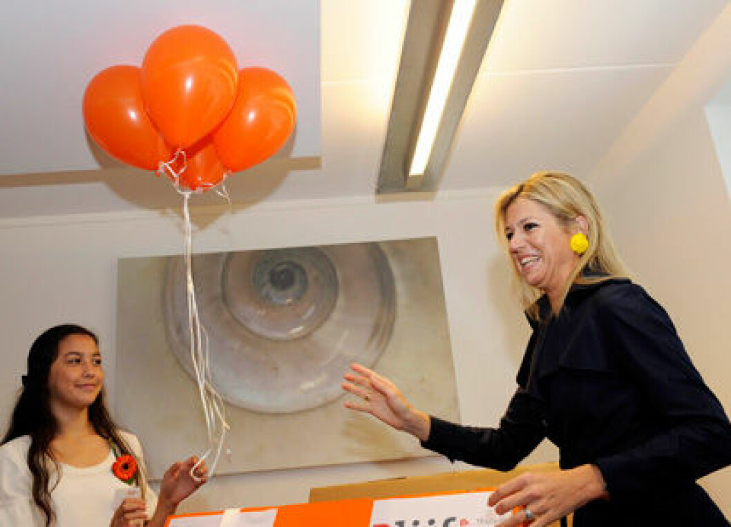 Kronprinsessan Maxima var jublande glad under firandet.