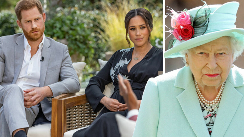 Vem är det egentligen som ska förlåta? Prins Harry och Meghan Markle under tv-intervjun med Oprah Winfrey. Prins Harry, Meghan Markle och drottning Elizabeth