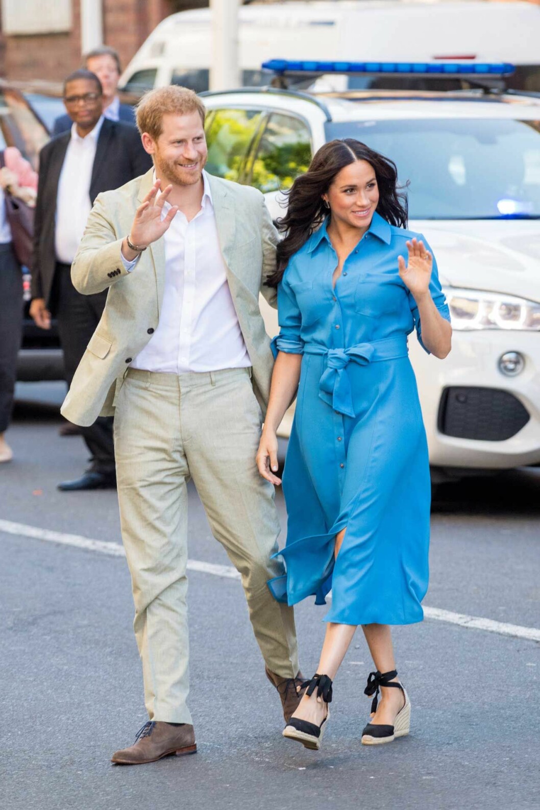 Meghan på plats i Sydafrika, september 2019 – iförd klänning från Veronica Beard… Meghan