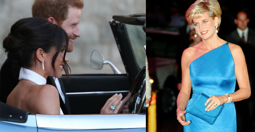 Meghan bär prinsessan Dianas akvamarin ring till bröllopsmottagningen<br><br><br>Foto: TT