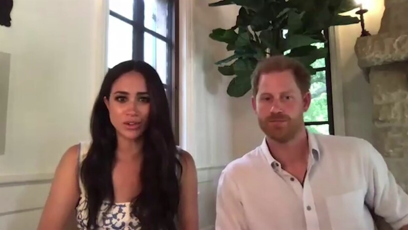 Meghan och prins Harry i sitt hem i Santa Barbara. Meghan Markle Hertiginnan Meghan Prins Harry Santa Barbara Missfall