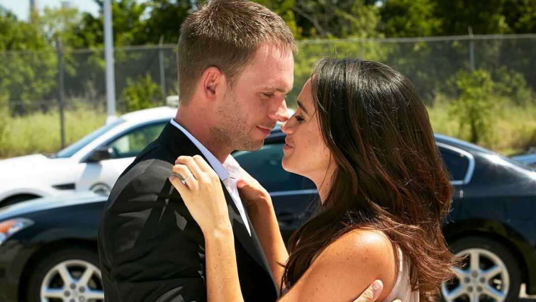 Meghan Markle med sin tv-kärlek från serien Suits, Patrick J Adams.