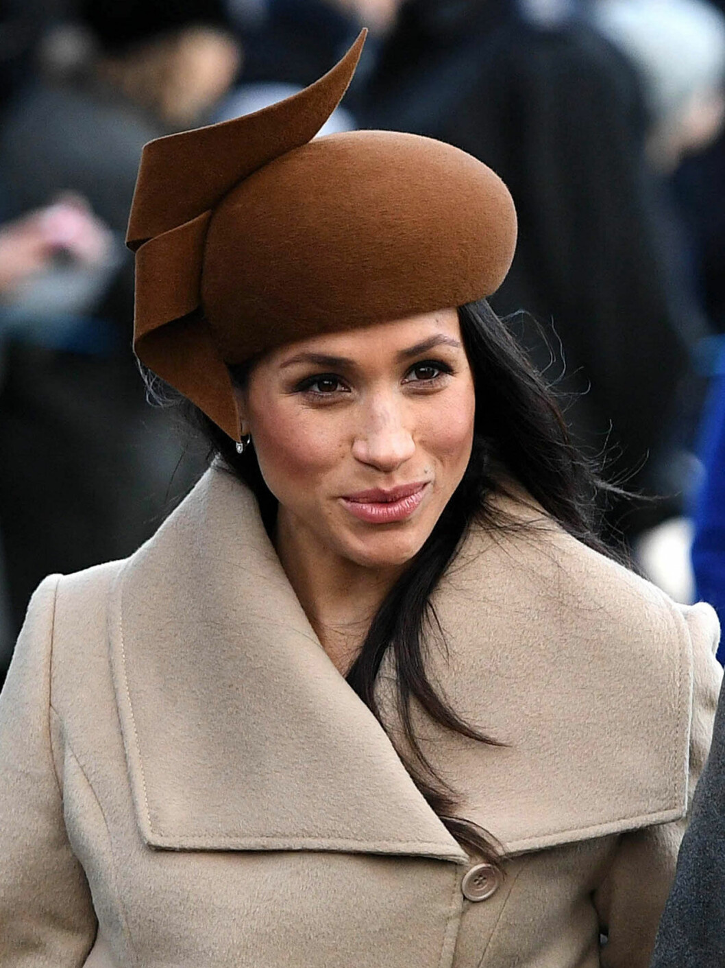 Meghan Markle valde en contourad sminkning i december 2017. Meghan Markle i contouring